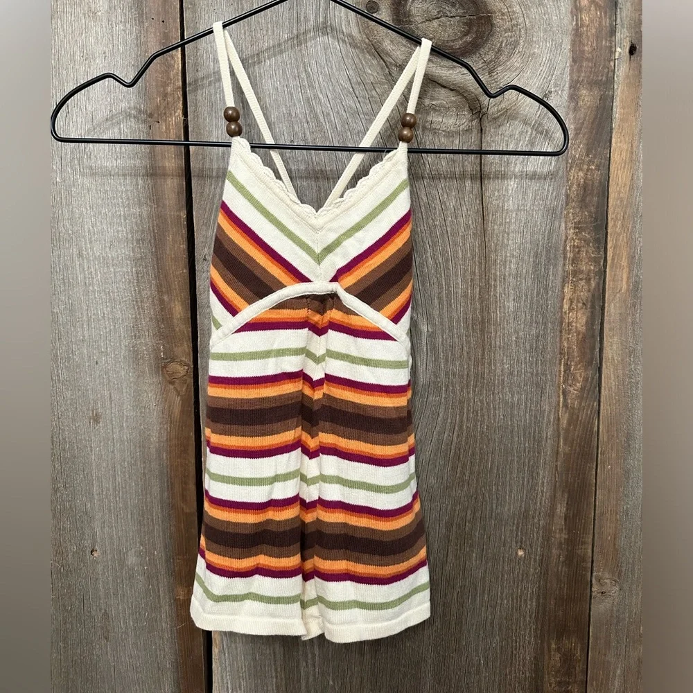 2006 Gymboree Striped Sweater Tank Top in Cream Size 9